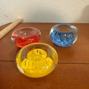 Colorful Glass Candle Holders Set
